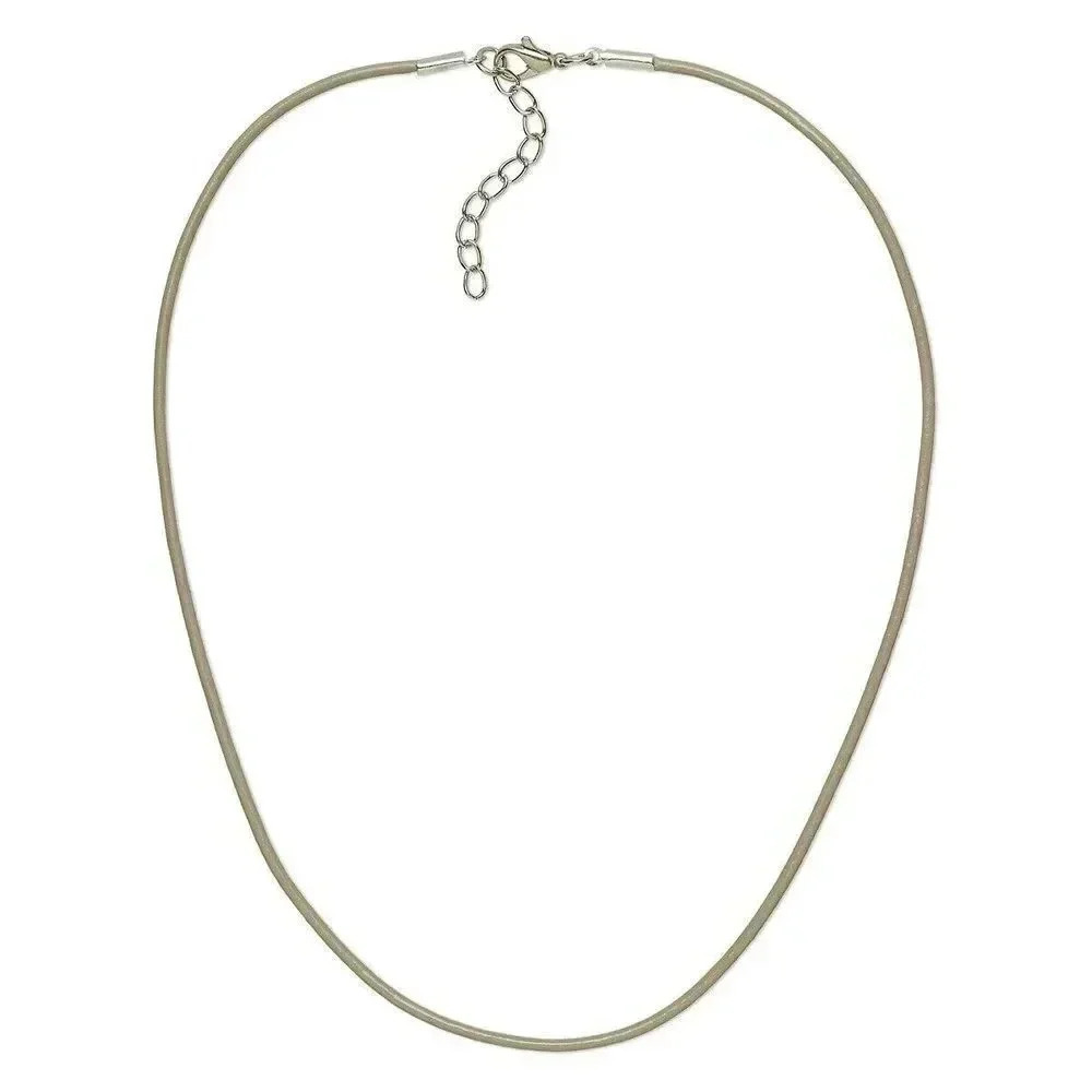 Taupe 18" Greek Rolled Genuine Leather Cord Necklace